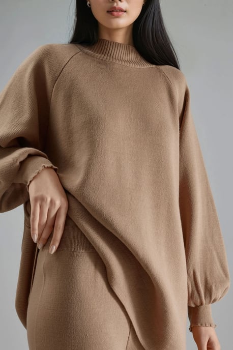 Lässiges Strick-Set mit Pullover und Hose - Image 6