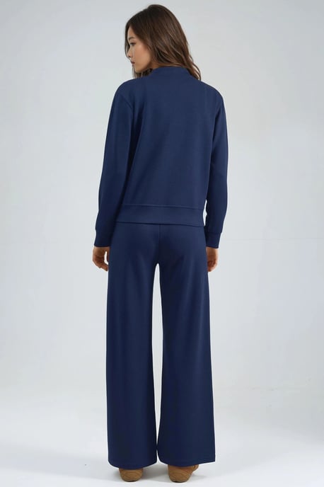 Modal Touch Reißverschluss Sweatshirt & Ripp-Hosen Ko-Ord-Set - Image 3