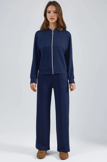Modal Touch Reißverschluss Sweatshirt & Ripp-Hosen Ko-Ord-Set - Image 6