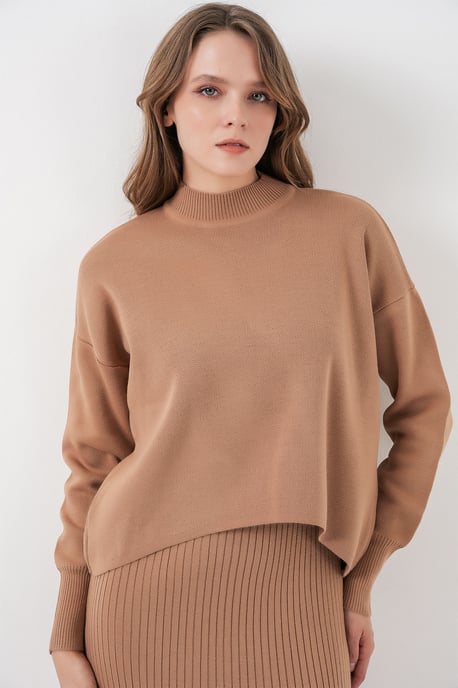 Halb-Halskragen Pullover & Rock Strick Set - Image 2