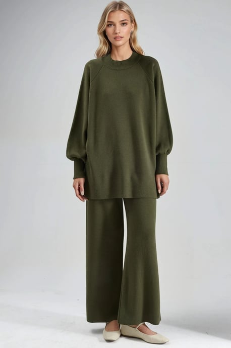 Lässiges Strickset mit Sweater und Hose - Image 1