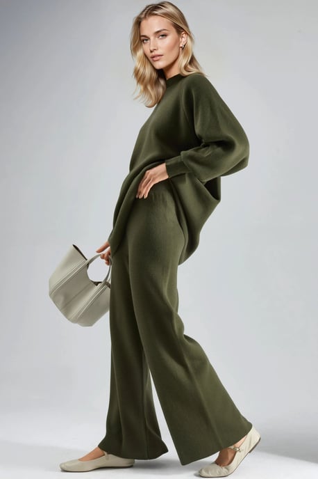 Lässiges Strickset mit Sweater und Hose - Image 2