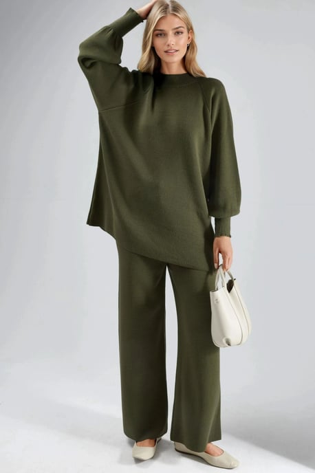 Lässiges Strickset mit Sweater und Hose - Image 3
