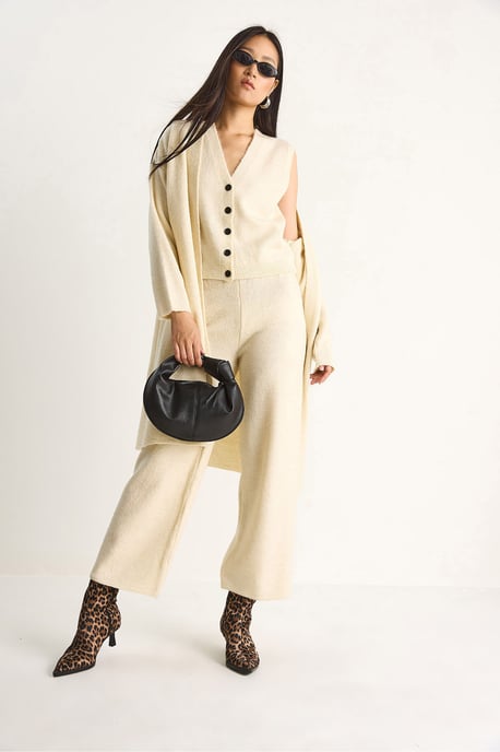 Strick-Cardigan-Weste-Hosen Drei-Teile Coord Set - Image 2