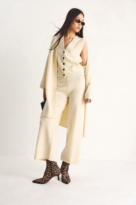 Strick-Cardigan-Weste-Hosen Drei-Teile Coord Set - Image 3