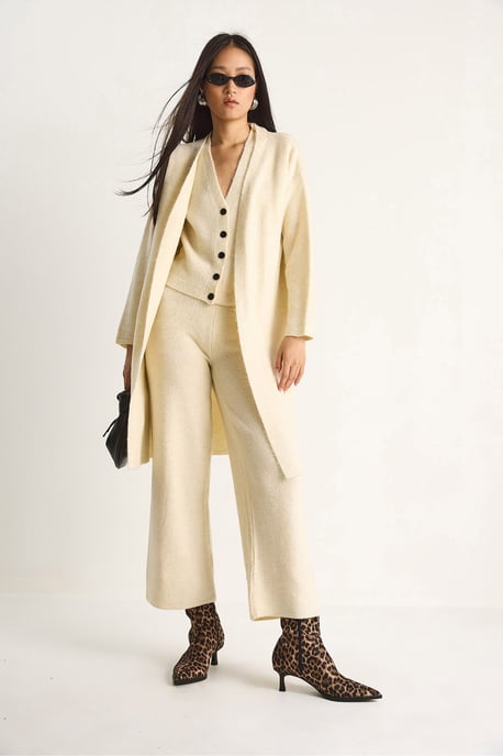 Strick-Cardigan-Weste-Hosen Drei-Teile Coord Set - Image 4