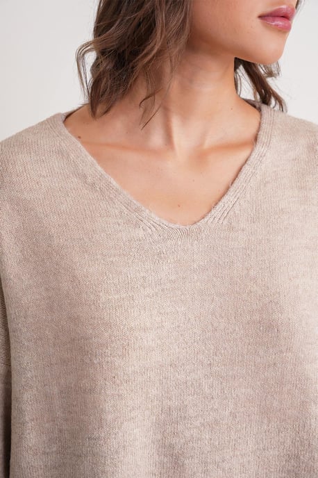 V-Ausschnitt Strickpullover und Rock-Set - Image 6