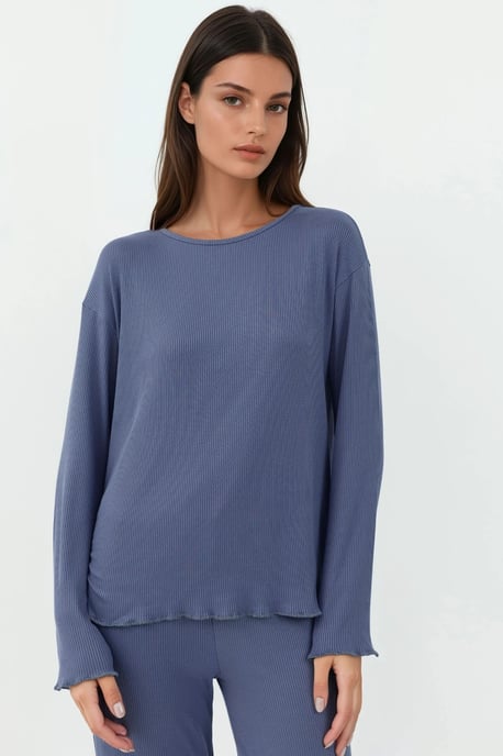 Hochgeschnittenes Langarm-Pyjama-Set - Image 6