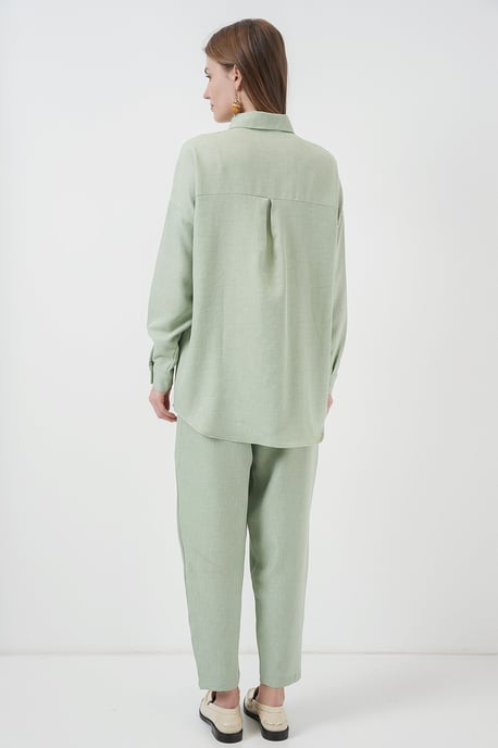 Leinenmix Langarmhemd und Hose Set - Image 6