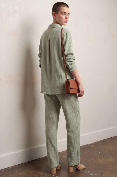 Musselin-Stoff Zweiteiliges Set mit Hemd & Hose - Image 3