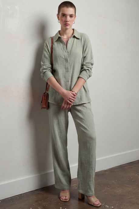 Musselin-Stoff Zweiteiliges Set mit Hemd & Hose - Image 4