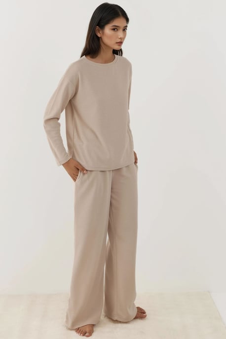 Weiches Touch Texturiertes Relax Fit Schlafanzug-Set - Image 5