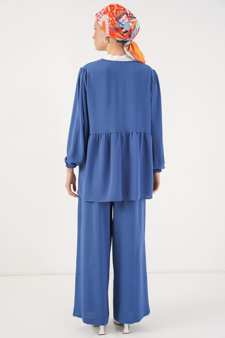 Rundhals Langtunika und Weite-Hosen-Set - Image 6