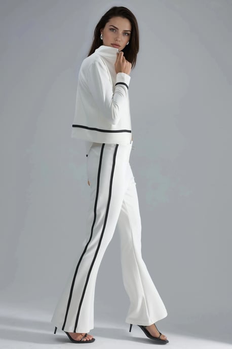 Modal Touch Zipfel-Sweatshirt & Flared-Hosen Zweiteiliges Set - Image 2