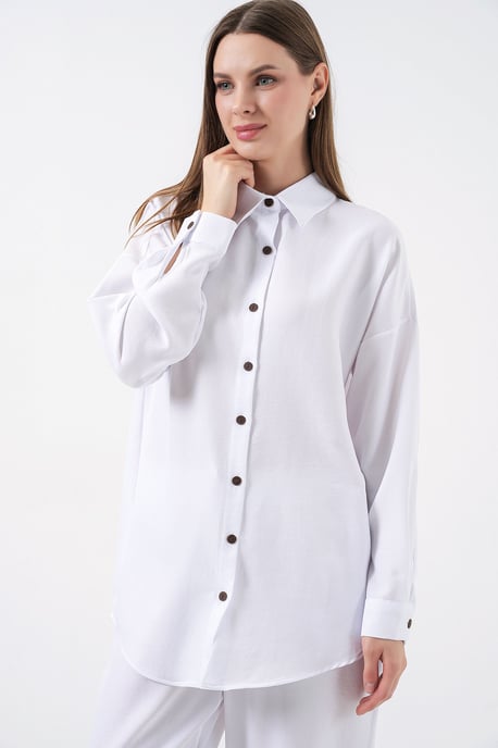 Leinenmischung Langarmshirt und Hose Set - Image 2