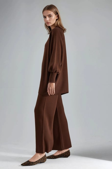 Lockeres Sweatshirt- und Hose-Strick-Set - Image 4