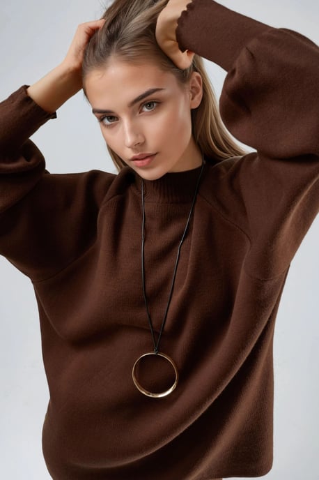 Lockeres Sweatshirt- und Hose-Strick-Set - Image 5