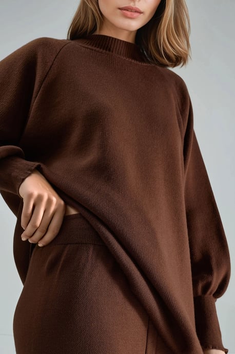 Lockeres Sweatshirt- und Hose-Strick-Set - Image 6