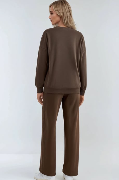 Besticktes Rundhals-Sweatshirt & Gerade Beine Hose Zwei-Teile-Set - Image 3
