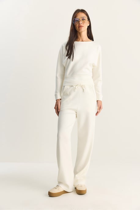 Asymmetrischer Kragen Strick Hohe Taille Zweiteiliger Satz - Image 6