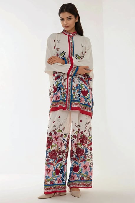 Bedrucktes High-Waist Kimono-Hosen-Set - Image 3