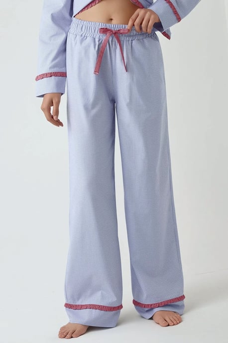Kariertes Baumwoll-Pyjama-Set mit Hemdkragen - Image 2