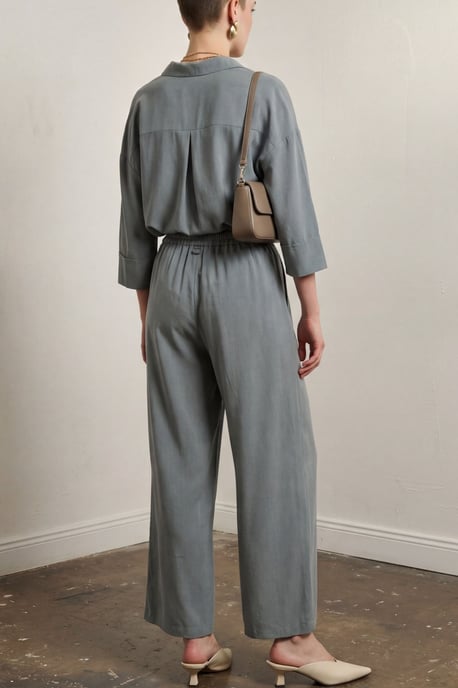 Tencel Zweiteiliges Set mit Bindungsdetail - Image 3