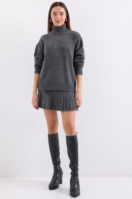 Strukturierter Oversized Rollkragen-Strick-Set - Image 2