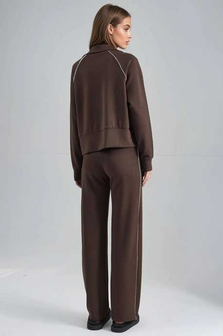 Modal Touch Sweatshirt mit Reißverschluss und Hose im Zwei-Teile-Set - Image 3