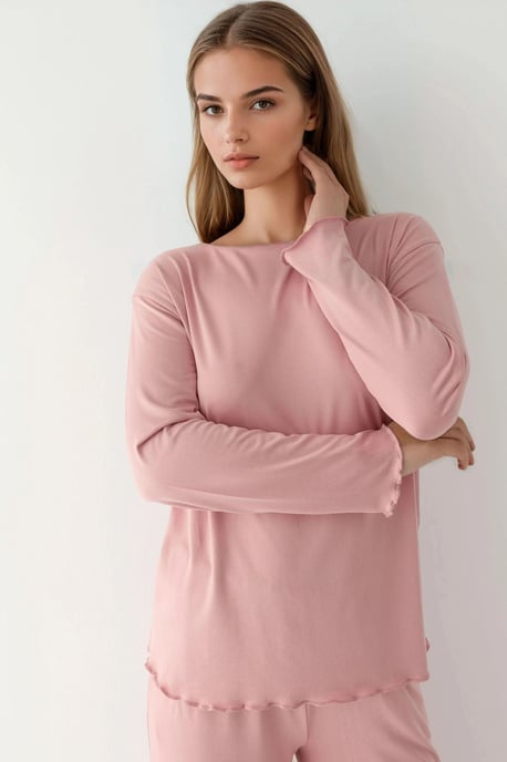 Gemütliches Lässig Geschnittenes Langarm-Pyjama-Set - Image 1