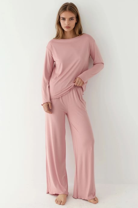 Gemütliches Lässig Geschnittenes Langarm-Pyjama-Set - Image 2