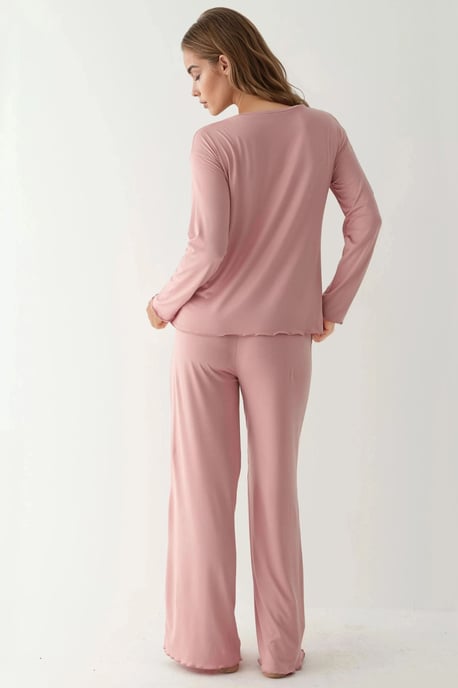 Gemütliches Lässig Geschnittenes Langarm-Pyjama-Set - Image 3