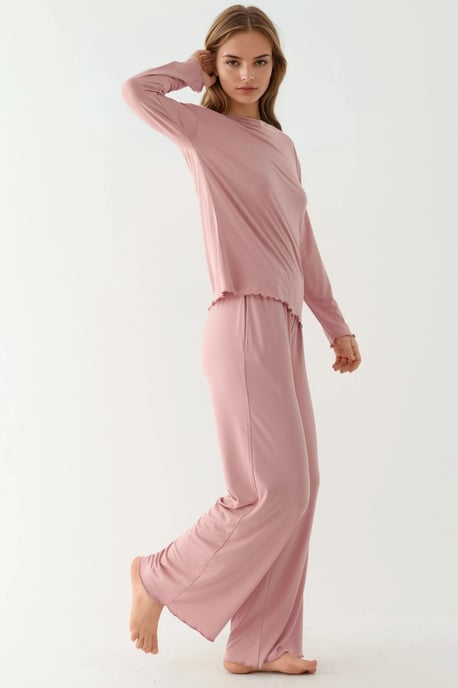 Gemütliches Lässig Geschnittenes Langarm-Pyjama-Set - Image 5