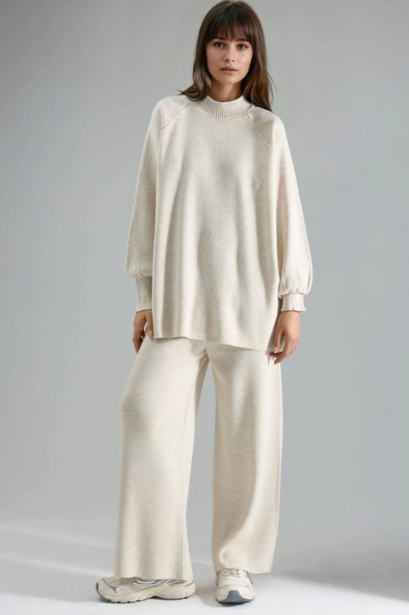 Lockere Passform Pullover- und Hosen-Strick-Set - Image 5