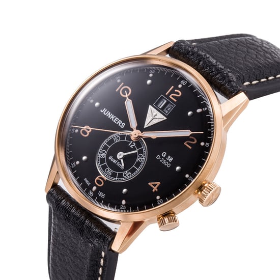 JUNKERS Herren-Quarzuhr der G38-Serie mit schwarzem Lederarmband 6942-5 - Image 2