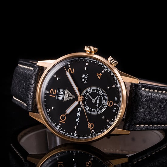 JUNKERS Herren-Quarzuhr der G38-Serie mit schwarzem Lederarmband 6942-5 - Image 5