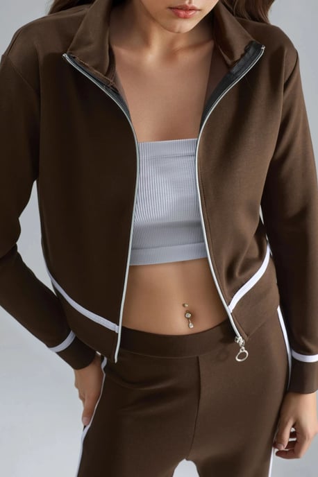 Modal Touch Reißverschluss-Sweatshirt & Schlabberhosen-Set mit Glockenform - Image 5