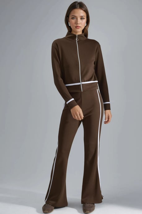 Modal Touch Reißverschluss-Sweatshirt & Schlabberhosen-Set mit Glockenform - Image 6