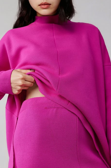 Rippstrick-Set mit Basic-Pullover und Hose - Image 4