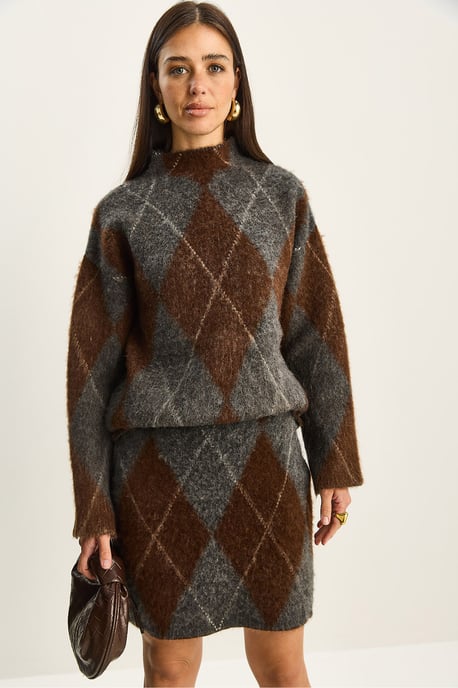 Kariertes Strickwaren-Zweiteiler-Set - Image 6