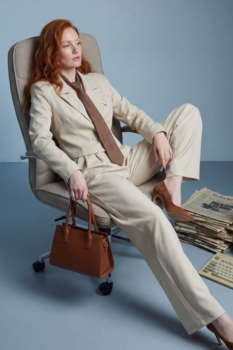 Jacke mit Knöpfen und plissierte Hose Zweiteiliges Set - Image 2