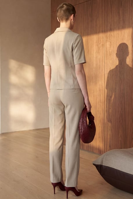 Knopfverschluss Kurzarmjacke & Hose Zweiteiliges Set - Image 3