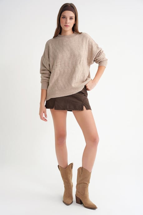 Rippstrickpullover mit Haarflechtmuster - Image 2