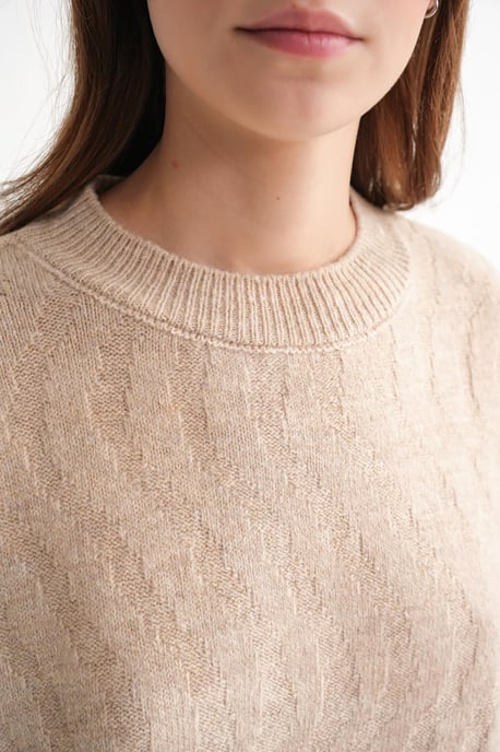 Rippstrickpullover mit Haarflechtmuster - Image 6