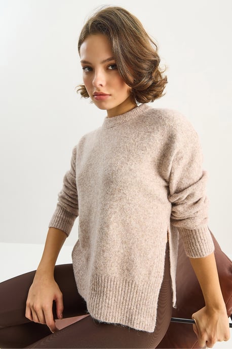 Dicker Übergröße Rundhalsstrickpullover - Image 5