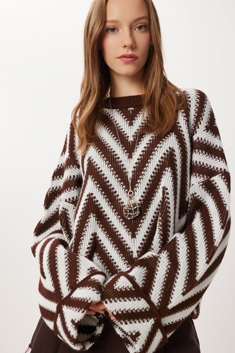Lässiger, gemusterter Pullover - Image 2