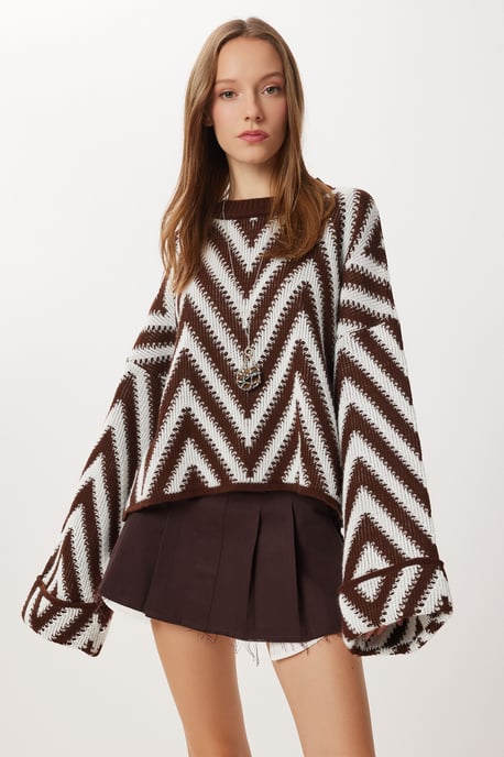 Lässiger, gemusterter Pullover - Image 3