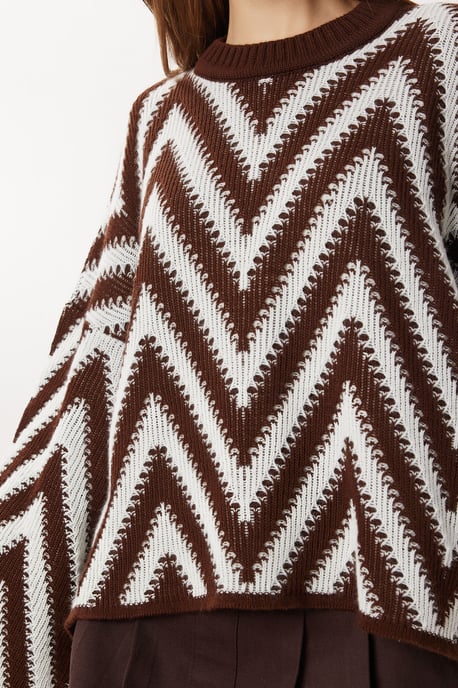 Lässiger, gemusterter Pullover - Image 4