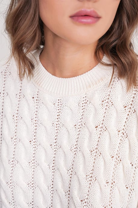 Cable Knit Muster Rundhals Pullover - Image 6