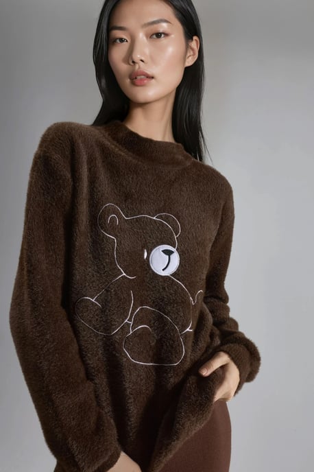 Oversize Teddy-Bär Plüschpullover - Image 5